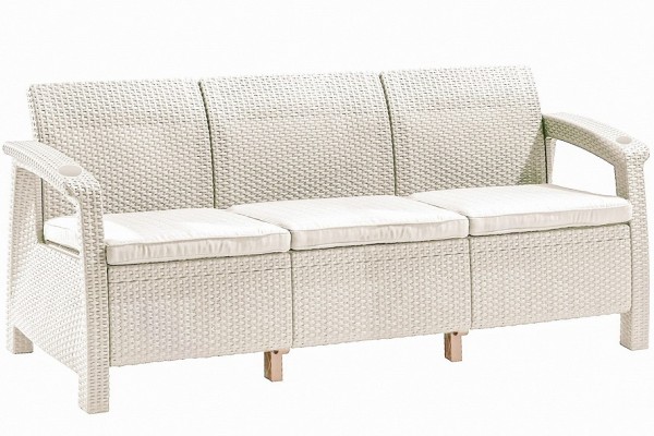 Трёхместный диван  Yalta Sofa 3 Seat белый купить в Новой Ладоге