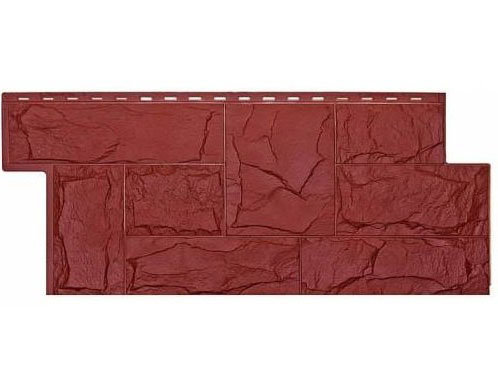 Фасадная панель T-Сайдинг-Гранит Леон ЭКО-1 Красный купить в Новой Ладоге