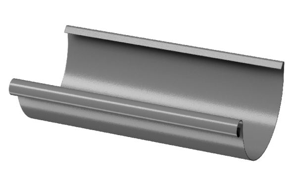 Желоб полукруглый D125 3 м Döcke STAL PREMIUM Графит, (RAL 7024) купить в Новой Ладоге