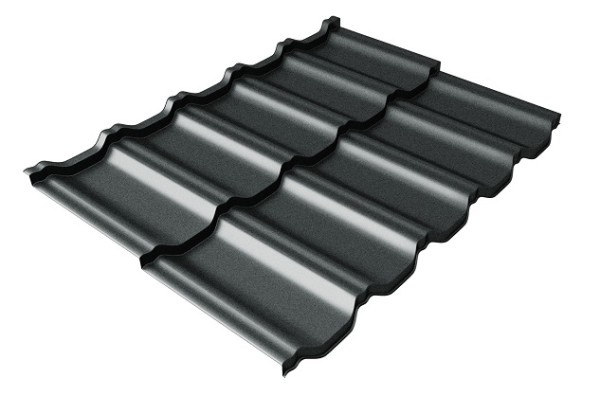 Металлочерепица модульная Квинта Uno Grand Line c 3D резом 0,5 GreenСoat Pural Matt RR2Н3 (RAL 7016 антрацитово-серый) купить в Новой Ладоге