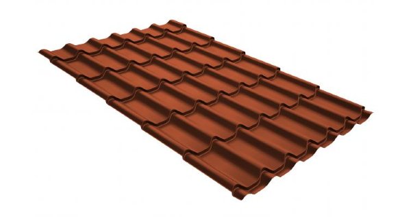 Металлочерепица классик GL 0,5 GreenCoat Pural RR 750 кирпично-красный (RAL 8004 терракота) купить в Новой Ладоге