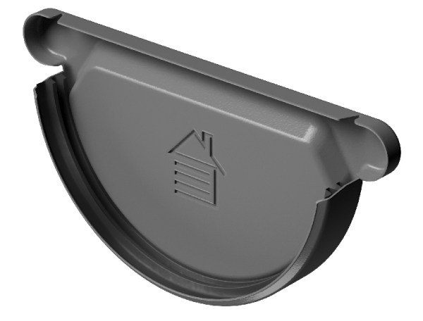 Заглушка желоба D125 Döcke STAL PREMIUM Графит, (RAL 7024) купить в Новой Ладоге