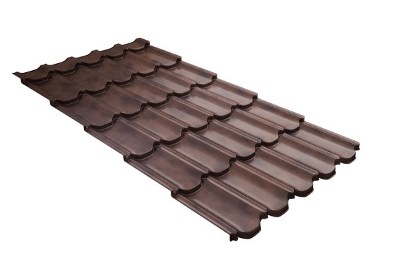 Металлочерепица квинта плюс с  3D резом 0,45 Safari Twincolor Brown купить в Новой Ладоге