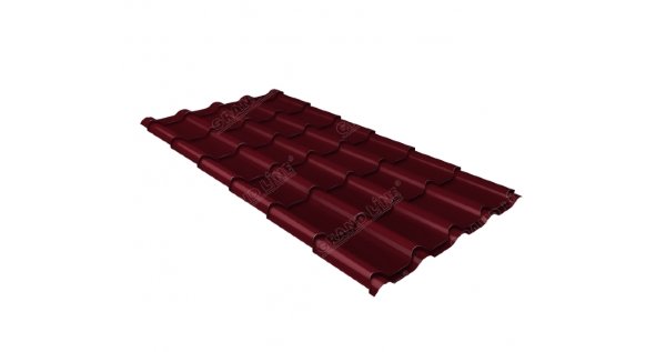 Металлочерепица камея 0,45 Drap RAL 3005 красное вино купить в Новой Ладоге