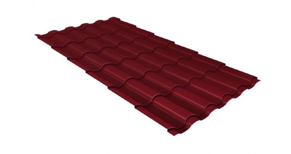 Металлочерепица кредо 0,5 Satin RAL 3005 красное вино купить в Новой Ладоге
