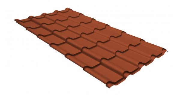 Металлочерепица камея GL 0,5 GreenCoat Pural RR 750 кирпично-красный (RAL 8004 терракота) купить в Новой Ладоге
