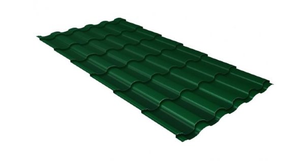 Металлочерепица кредо 0,5 Satin RAL 6005 зеленый мох купить в Новой Ладоге