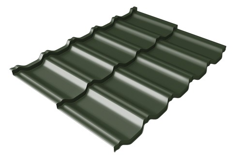 Металлочерепица модульная Квинта Uno Grand Line c 3D резом 0,5 GreenСoat Pural Matt RR 11 темно-зеленый (RAL 6020 хромовая зелень) купить в Новой Ладоге