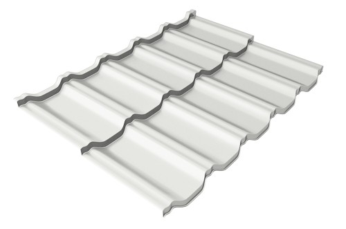 Металлочерепица модульная Квинта Uno Grand Line c 3D резом 0,5 Satin RAL 9003 сигнальный белый купить в Новой Ладоге
