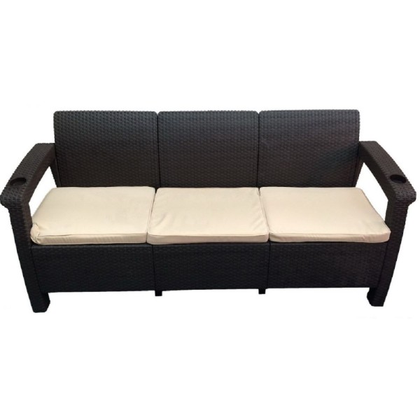 Трёхместный диван  Yalta Sofa 3 Seat венге купить в Новой Ладоге