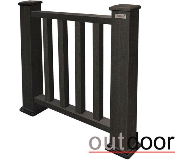 Ограждение из ДПК Outdoor Классик 3D STORM чёрный купить в Новой Ладоге