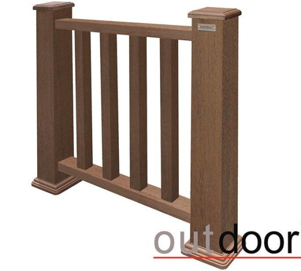 Ограждение из ДПК Outdoor Классик 3D STORM коричневый микс купить в Новой Ладоге