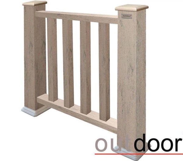 Ограждение из ДПК Outdoor Классик 3D STORM серый микс купить в Новой Ладоге