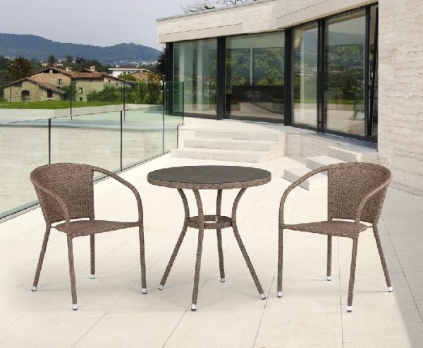 Комплект плетеной мебели AFINA из иск. ротанга T282ANT/Y137C-W56 Light Brown 2Pcs купить в Новой Ладоге