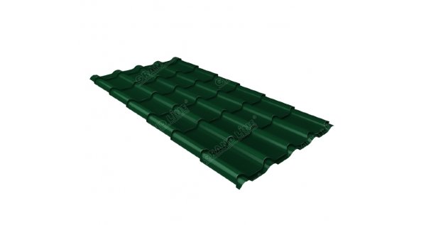 Металлочерепица камея 0,5 Satin RAL 6005 зеленый мох купить в Новой Ладоге