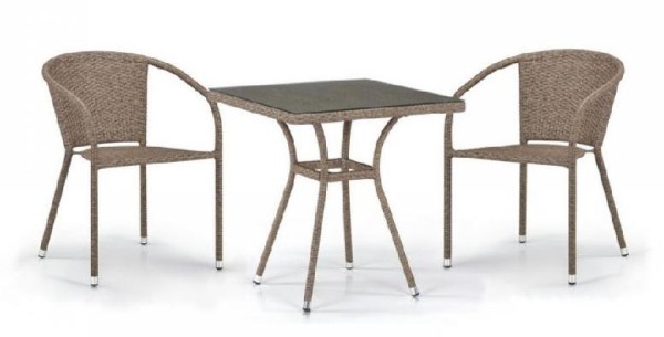 Комплект плетеной мебели AFINA из иск. ротанга T282BNT/Y137C-W56 Light Brown 2Pcs купить в Новой Ладоге
