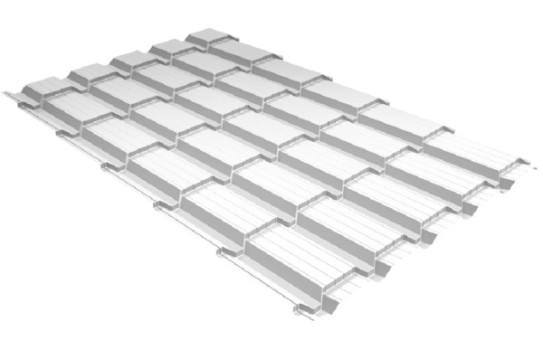Металлочерепица GL квадро профи 0,5 Satin RAL 9003 сигнальный белый купить в Новой Ладоге