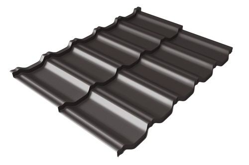 Металлочерепица модульная Квинта Uno Grand Line c 3D резом 0,5 Satin Мatt RR 32 темно-коричневый купить в Новой Ладоге