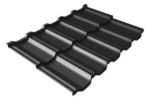 Металлочерепица модульная Квинта Uno Grand Line c 3D резом 0,5 Satin Мatt RAL 9005 черный купить в Новой Ладоге