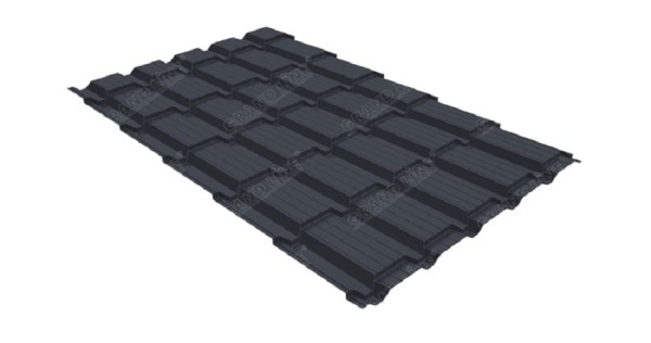 Металлочерепица GL квадро профи 0,5 Satin RAL 7024 мокрый асфальт купить в Новой Ладоге