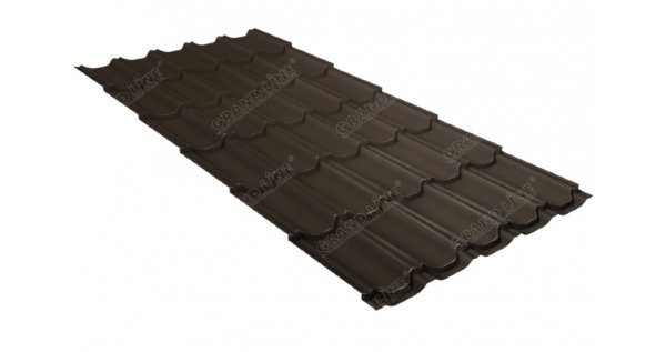 Металлочерепица квинта плюс 0,5 GreenCoat Pural Matt RR 32 темно-коричневый (RAL 8019 серо-коричневый) купить в Новой Ладоге