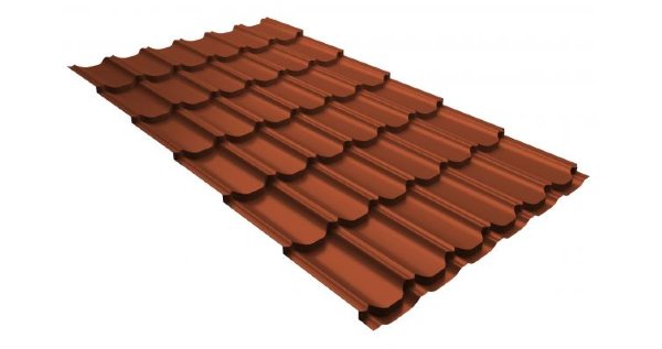 Металлочерепица квинта плюс 0,5 GreenCoat Pural RR 750 кирпично-красный (RAL 8004 терракота) купить в Новой Ладоге
